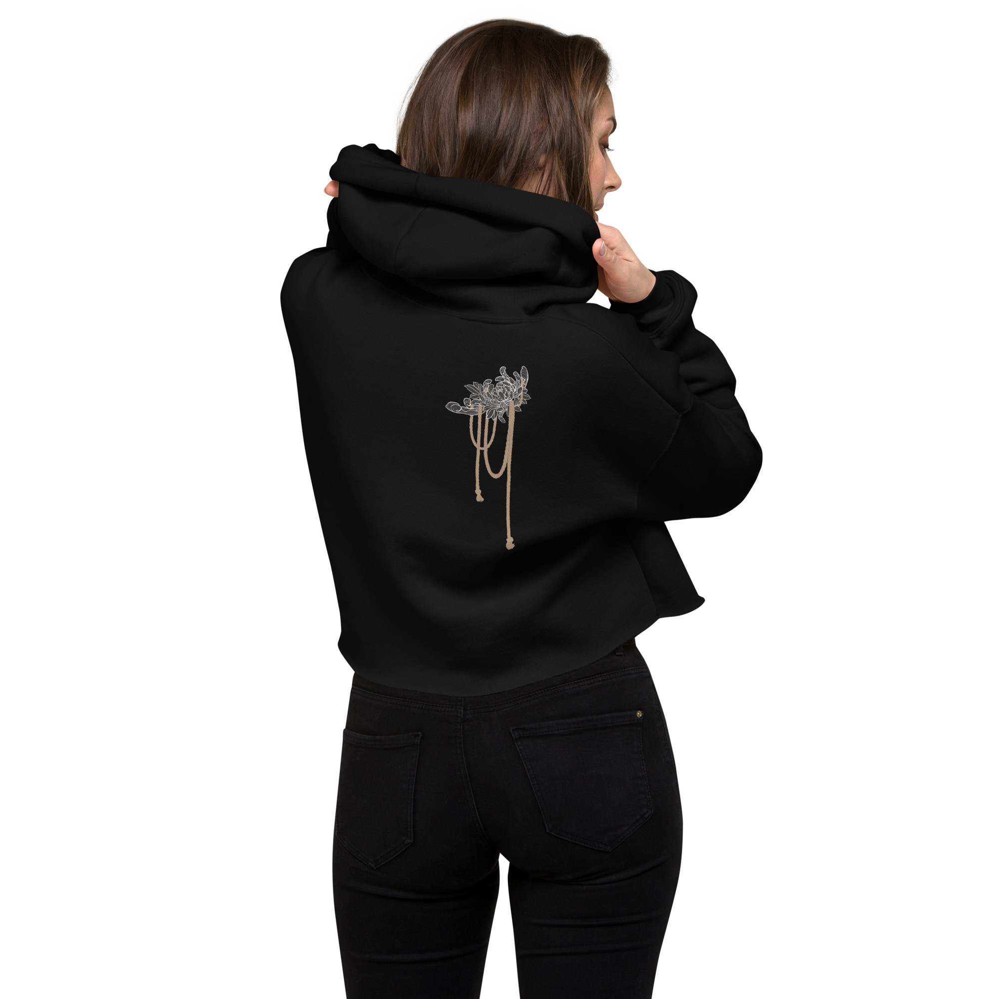 Ropey Chrysanthemum Crop Hoodie – Bild 5
