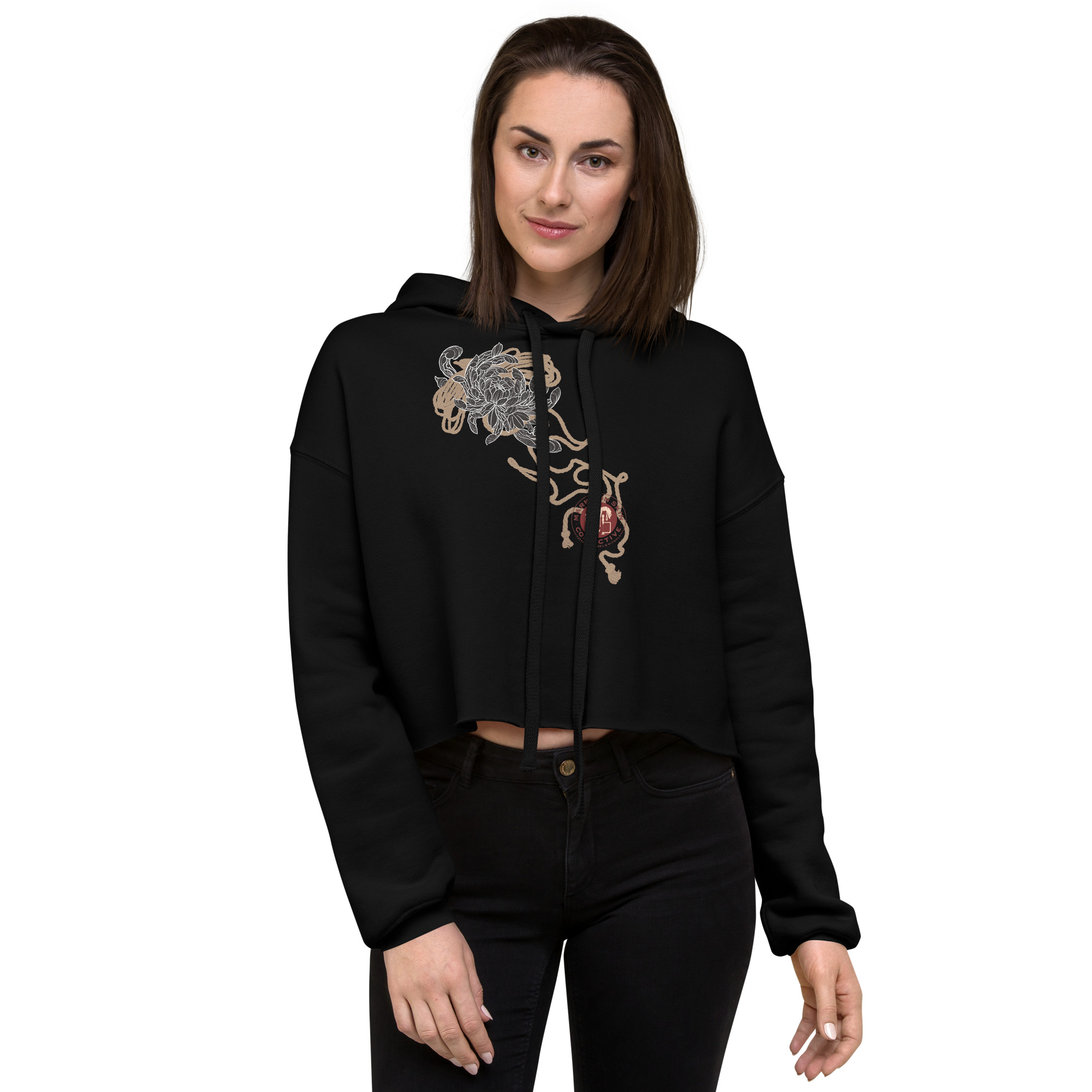 Ropey Chrysanthemum Crop Hoodie