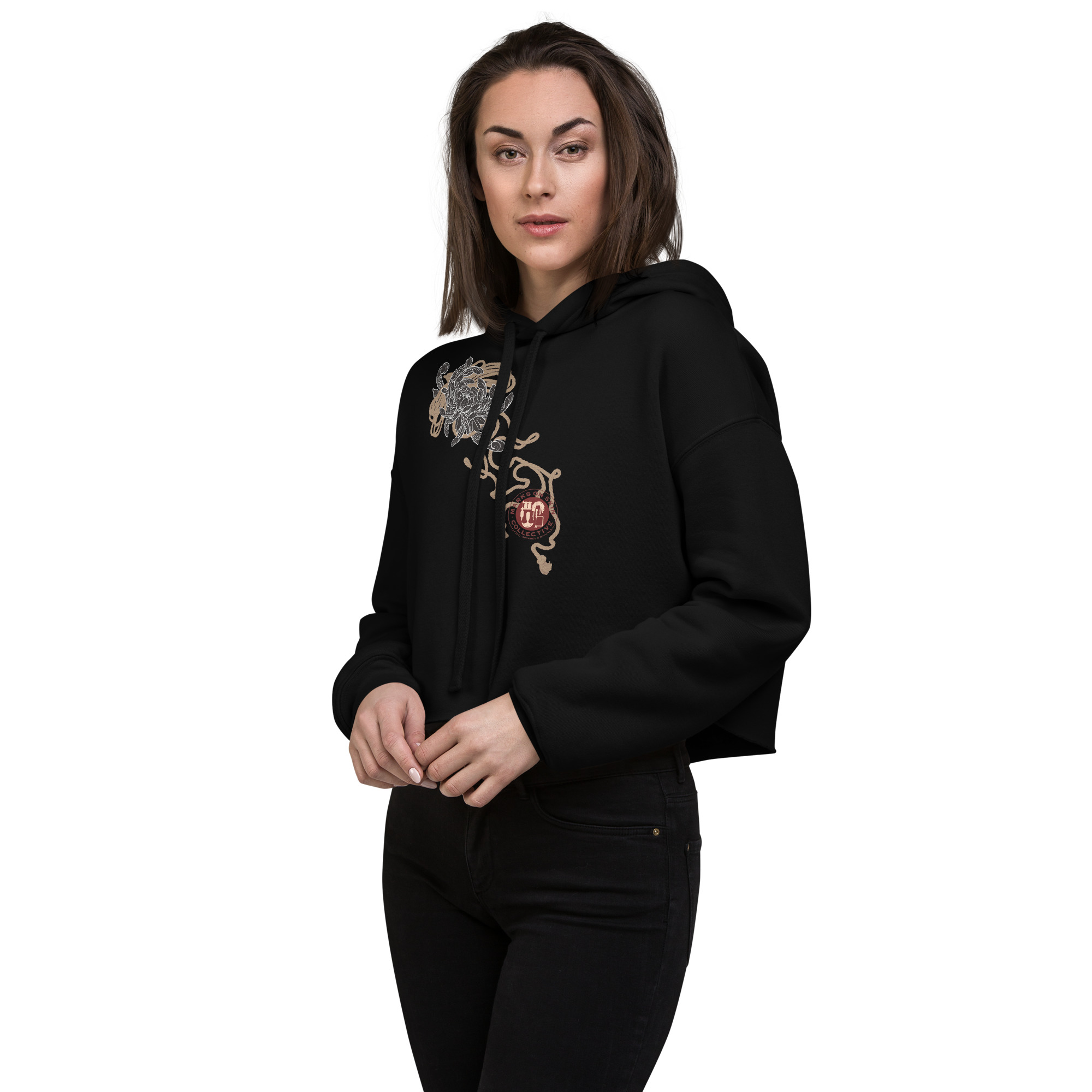 Ropey Chrysanthemum Crop Hoodie – Bild 6